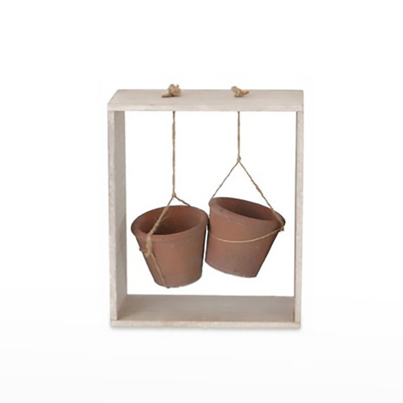 Janela com 2 vasos suspensos em Terra Cota 22x11x26